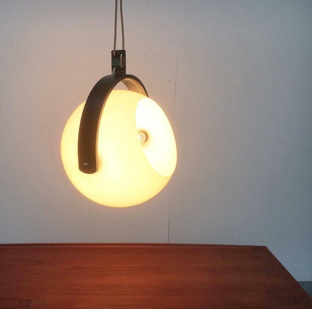 Mid-Century Swiss Space Age Plastic & Plywood Pendant Lamp from Temde, 1960s