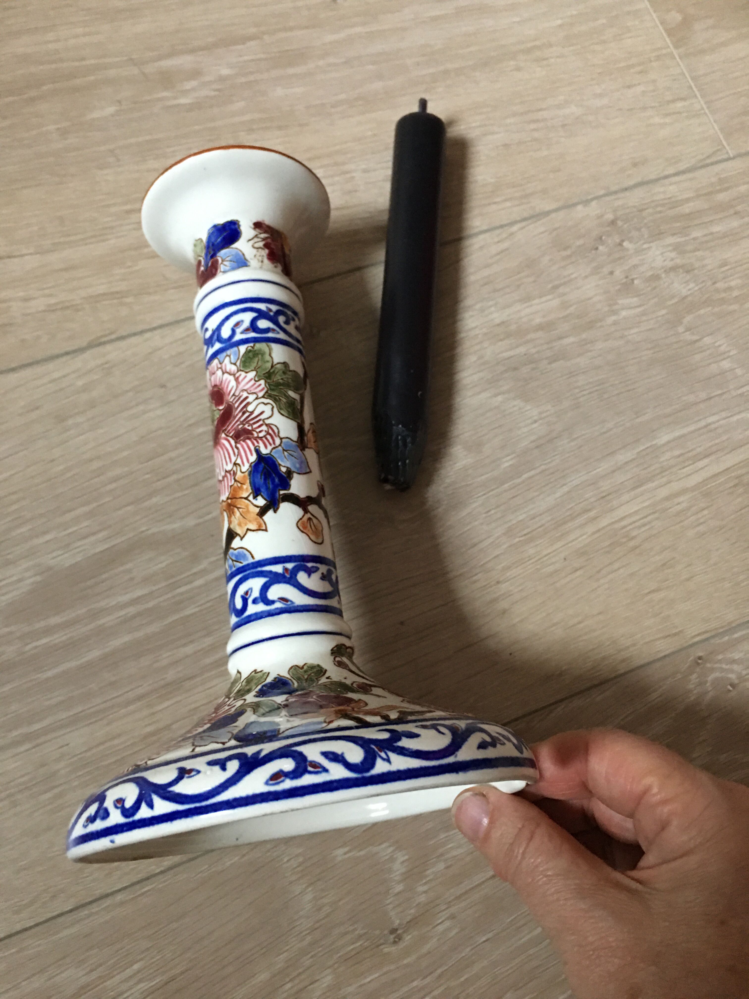 Gien ceramic candle holder