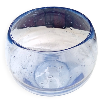 Vase boule en verre bullé