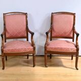 Paire de Fauteuils en Acajou, époque Restauration – Début XIXe