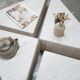 Vintage travertine coffee table published by Roche Bobois