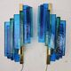 Set of wall lamps in rare blue colour by Svend Aage Holm Sorensen for Hazel & Teudt