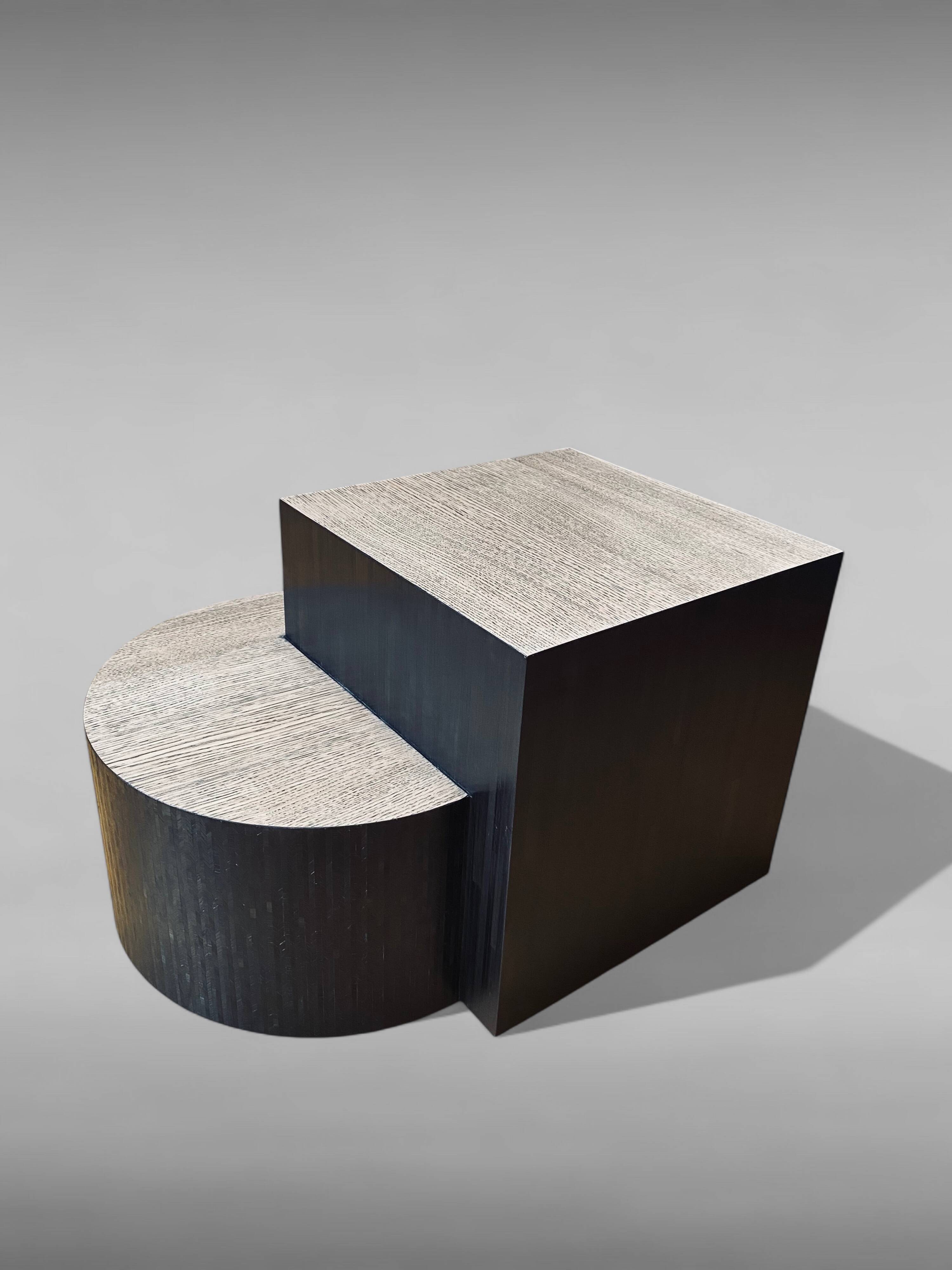 straw marquetry coffee table oak