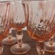 Set of 6 pink twisted white wine glasses "Rosaline" Luminarc France