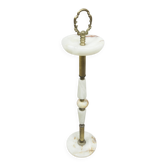 Cendrier sur pied en marbre blanc et bronze 1960