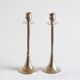 Duo of silver-plated brass candlesticks, 1950s/1960s