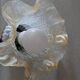 Superb Vintage Wall Light Flower in Glass Paste & Brass - Art Deco