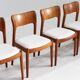 Set of 8 vintage Danish dining chairs by Niels Koefoed 1960s teak