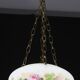 Vintage Glass Chandelier with Floral Decorations, Gallè Style, 1960
