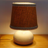 Ceramic table lamp and burlap