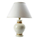 Vintage cracked cream white faience lamp Le Dauphin 1960s-70s Panama