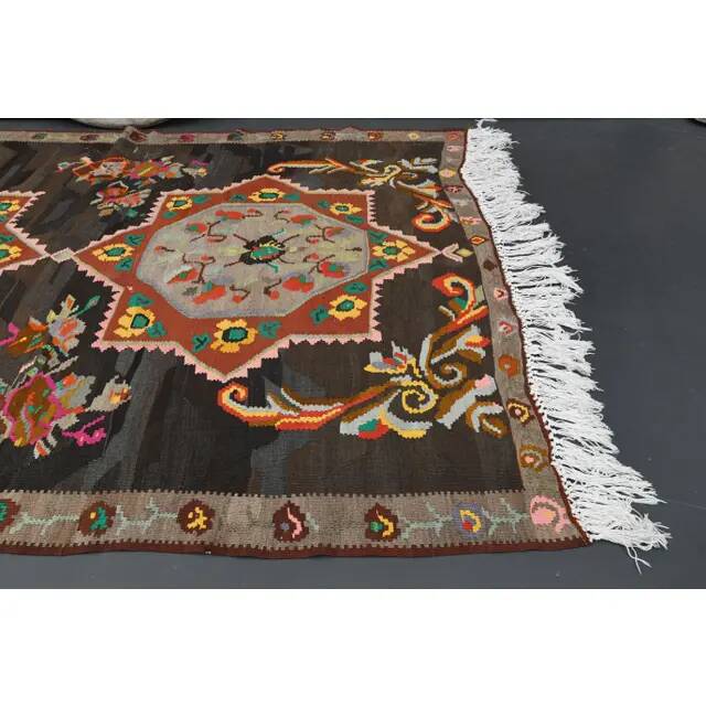 Vintage Turkish Oushak Handmade Wool Cotton Orange Area Rug 187x310