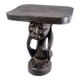 Grand Tabouret Luba Bois Massif Patine Rituelle Foncée - époque : Art Déco