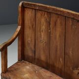 Rustic High-Back Tavern Settle, England, 18th Century