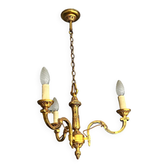 Petit lustre chandelier en bronze doré