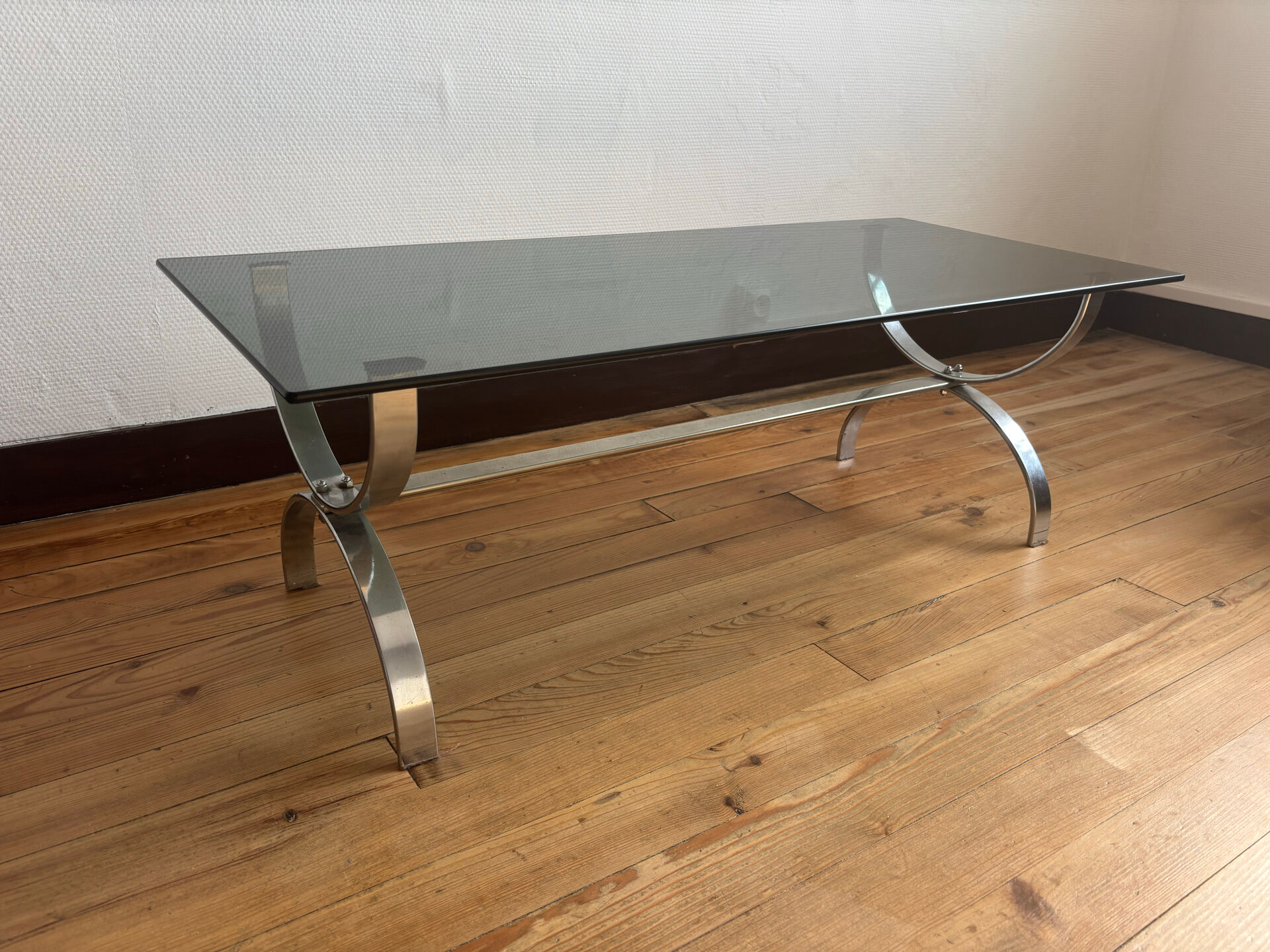 Vintage chrome coffee table