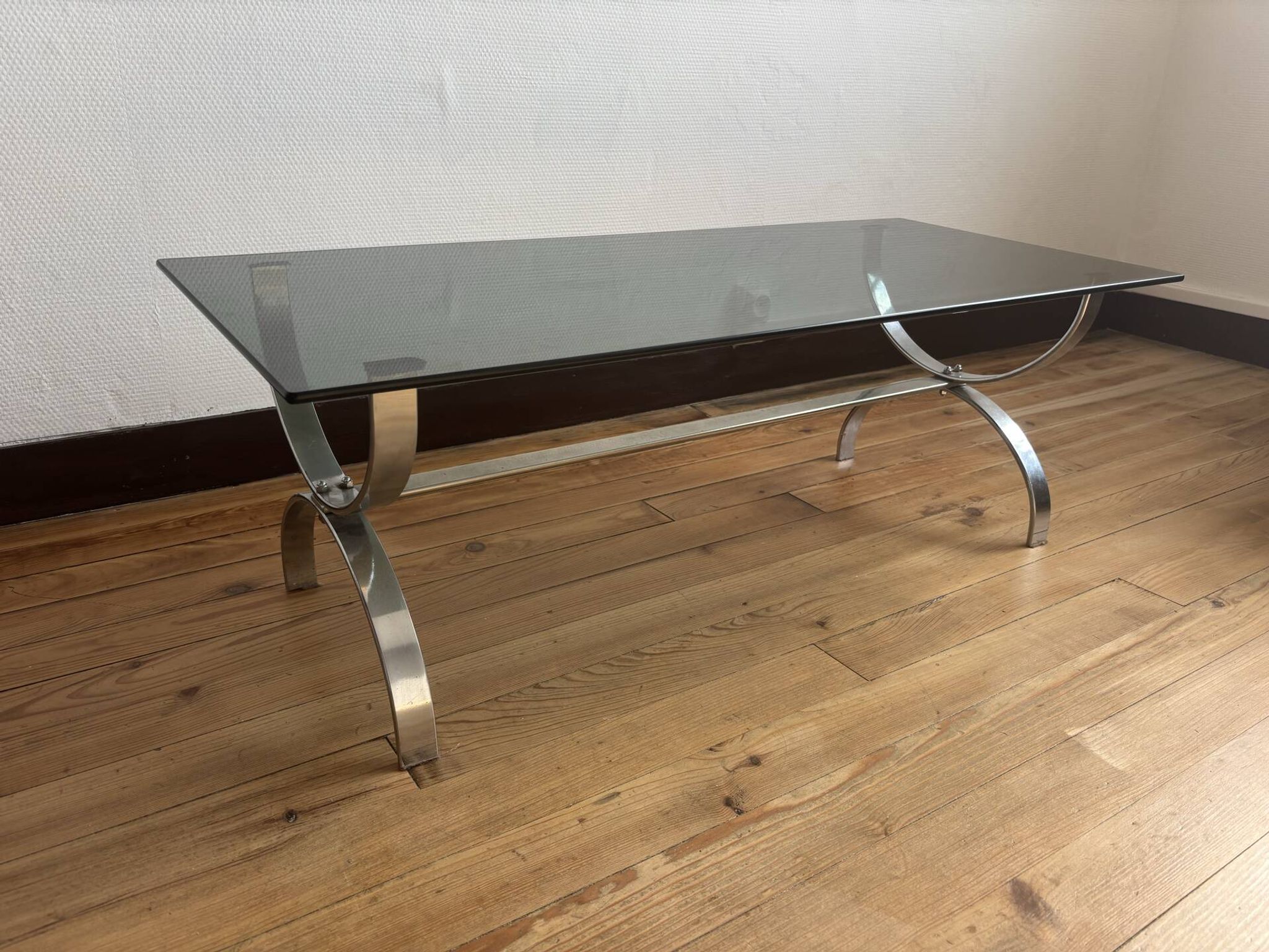 Vintage chrome coffee table