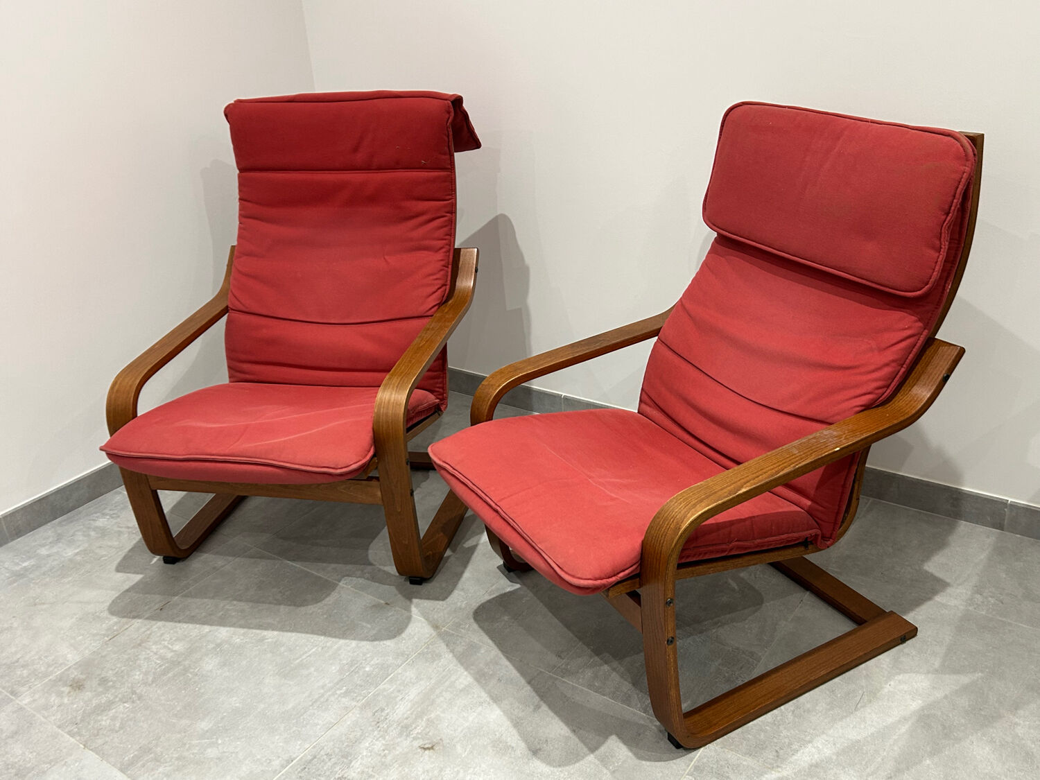 Pair of Poang armchairs from Ikea