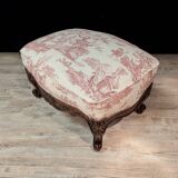 Pair of Louis XV style walnut stools