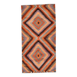 4x8 Multicolor Turkish Vintage Kilm,Bohemian Kilim Rug,125x253 Cm