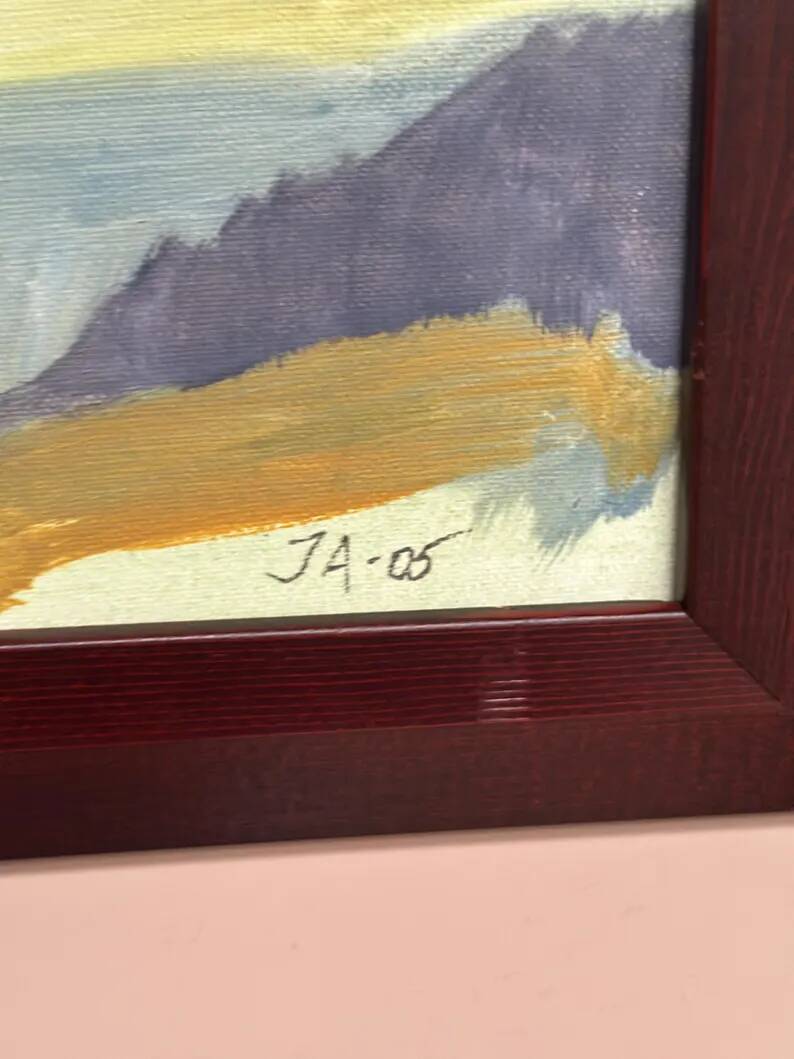 Original Swedish Oil on Panel – “Landscape” by JA 05 – Vintage & Framed – 58 × 48 cm (22.8" x 18.8")