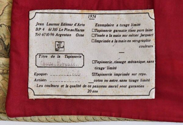 Tapisserie mécanique ''Chasse Royale