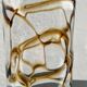 Vintage Glass Vase, yellow and brown Filigree, Coffee Table Decorative