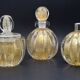 Set of 3 gold Ercole Barovier "Bullicante" Murano glass vases for Barovier & Toso