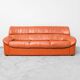 Divano vintage a 3 posti en pelle design anni '70 modernariato