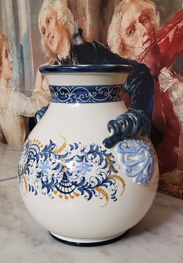 Gros vase en faïence italienne époque XXe
