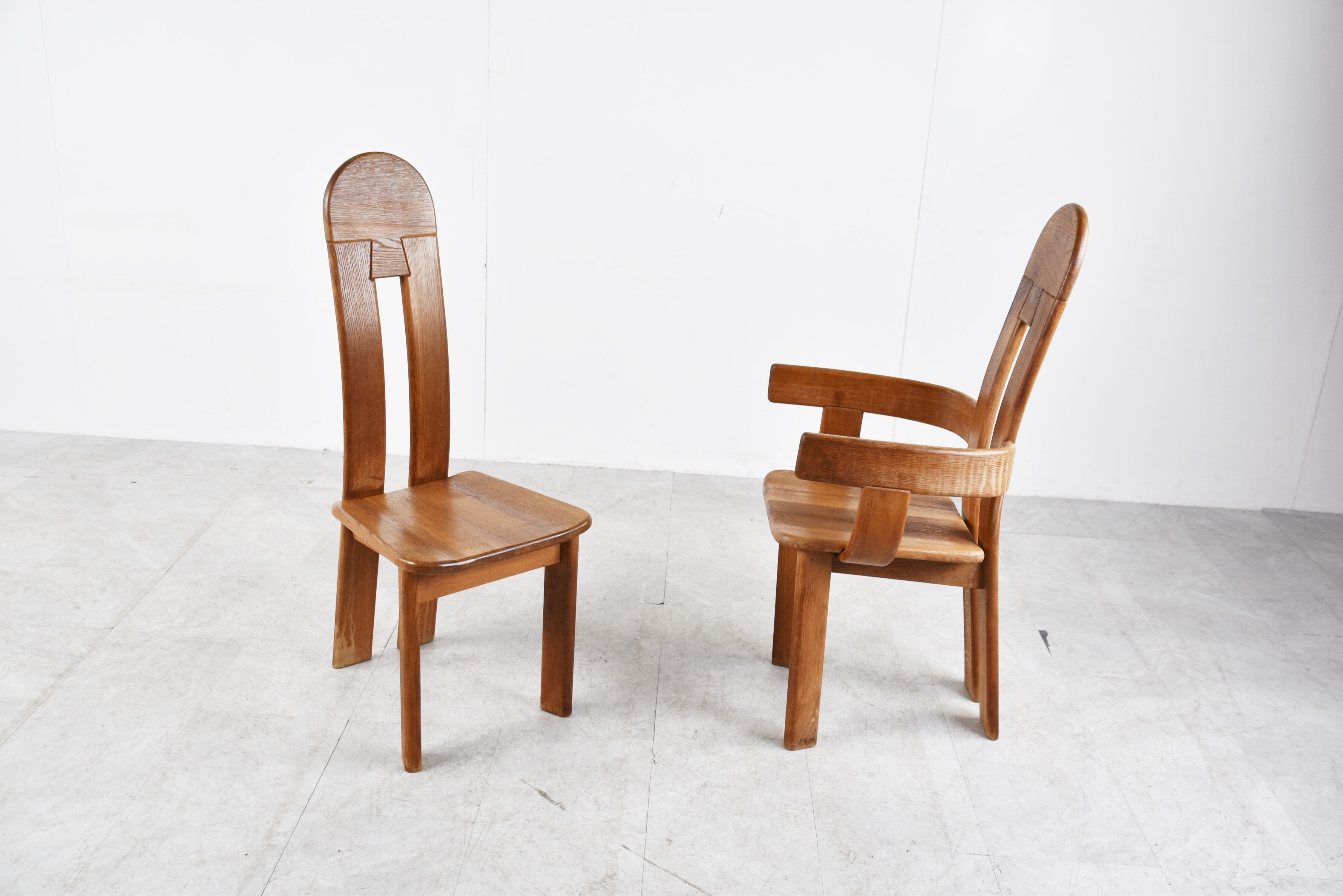 Vintage brutalist dining chairs by De Puydt, 1960s