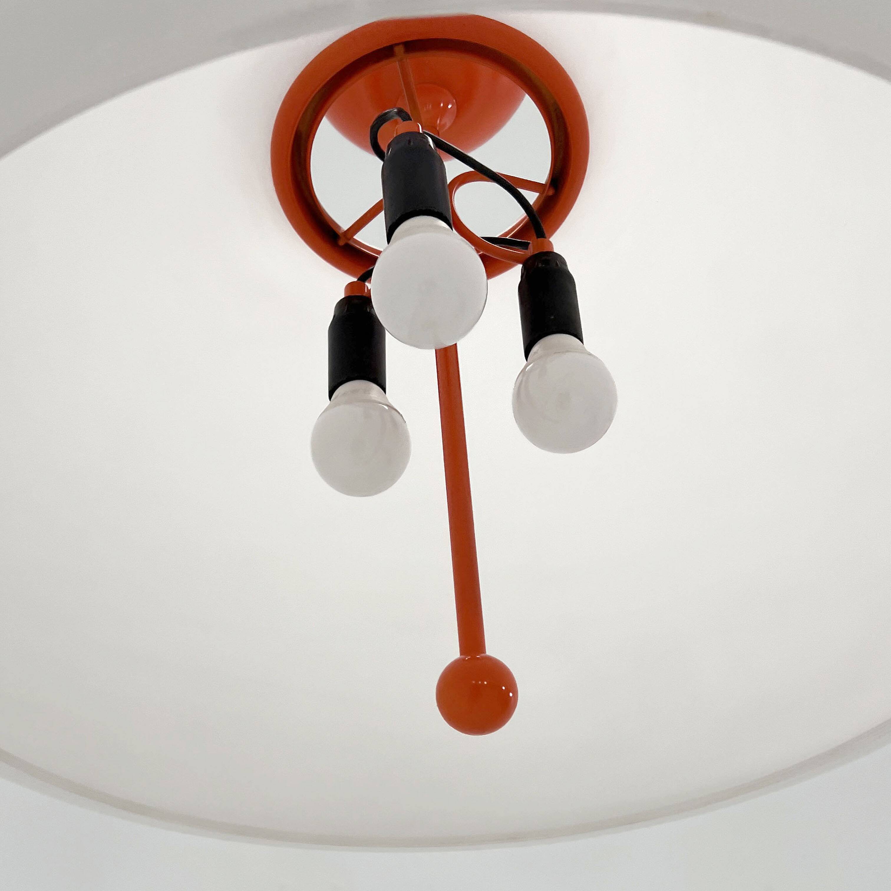 Suspension Saliscendi Orange by Elio Martinelli for Martinelli Luce, 1970