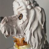 Sealed Dog Animal Glazed Ceramic Sculpture