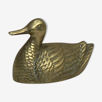 Ancienne figurine de canard en laiton doré dimension