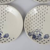 6 Sarreguemines earthenware dessert plates