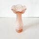 Pink frosted glass corolla vase Empoli Italy 1960