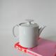 white ceramic teapot and sugar bowl Germany Thomas Design Modernist 1970