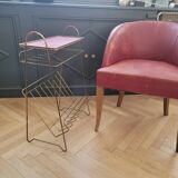 Vintage brass wire side table-magazine rack
