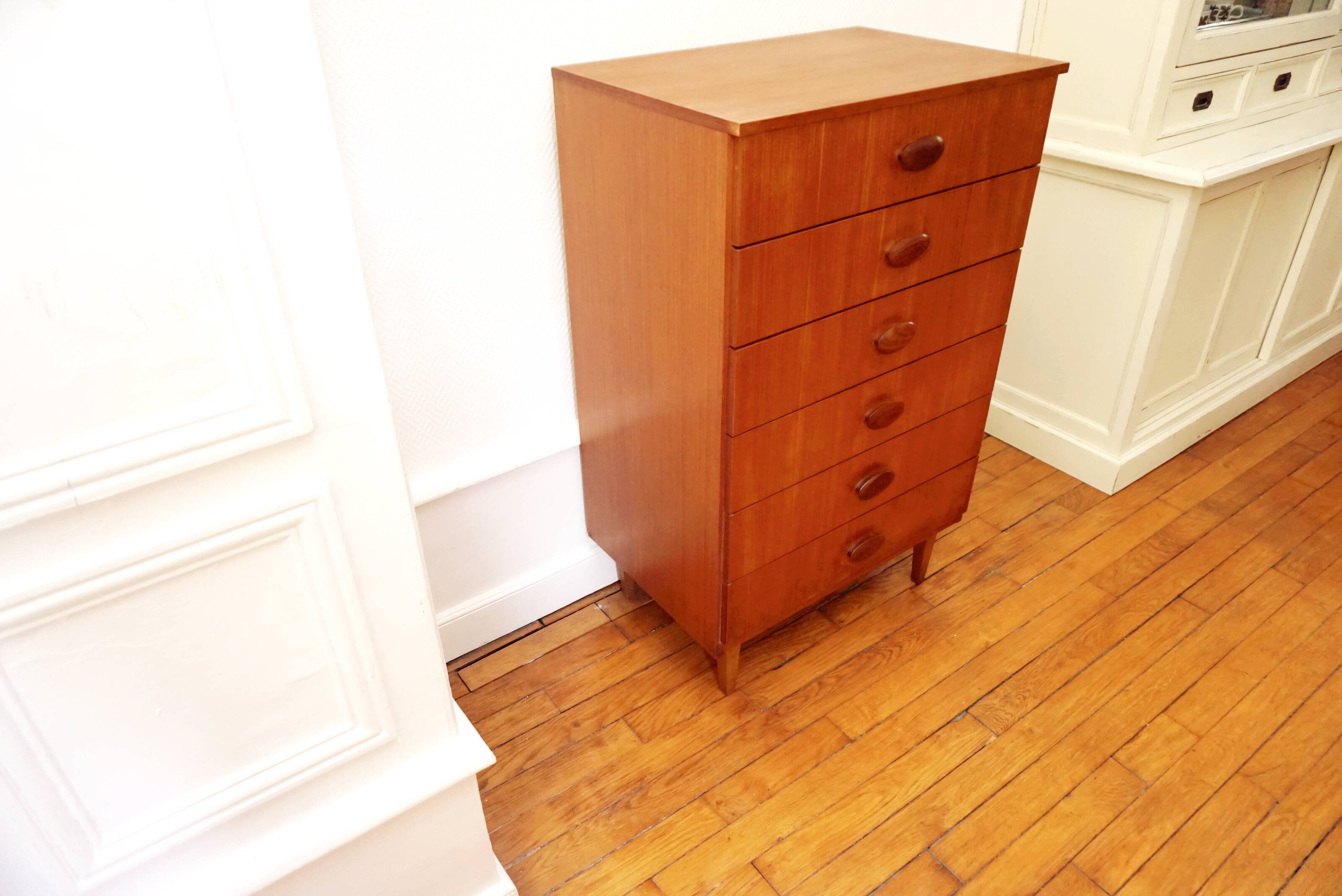Chest of drawers 6 Scandinavian teak drawers