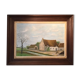 Old painting, farmhouse landscape signed Louis Dubois and dated 83