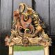 Miroir en bois sculpté doré et polychromé Venise vers 1880 40x81cm