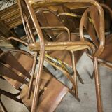 Set of 5 steel garden armchairs circa 1940/50