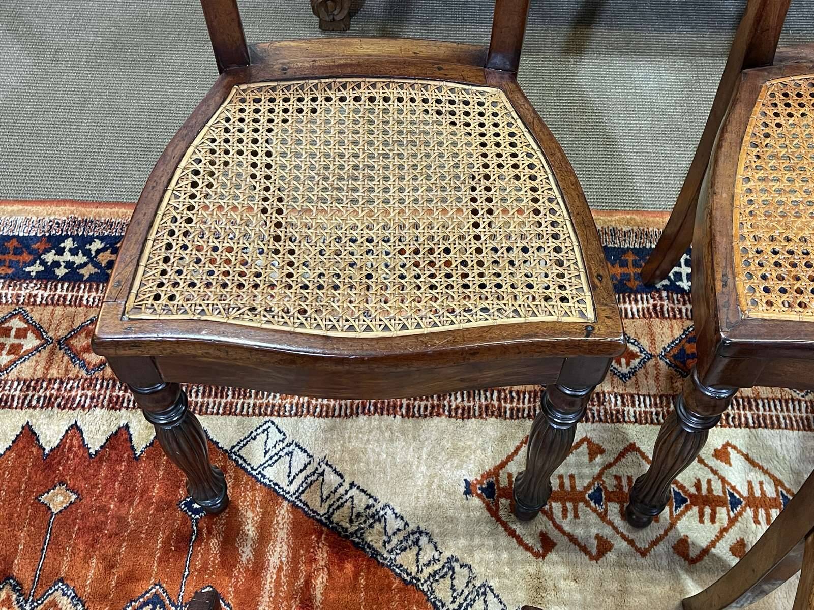 Set of 8 Louis Philippe 19th century mahogany chairs with caned seats