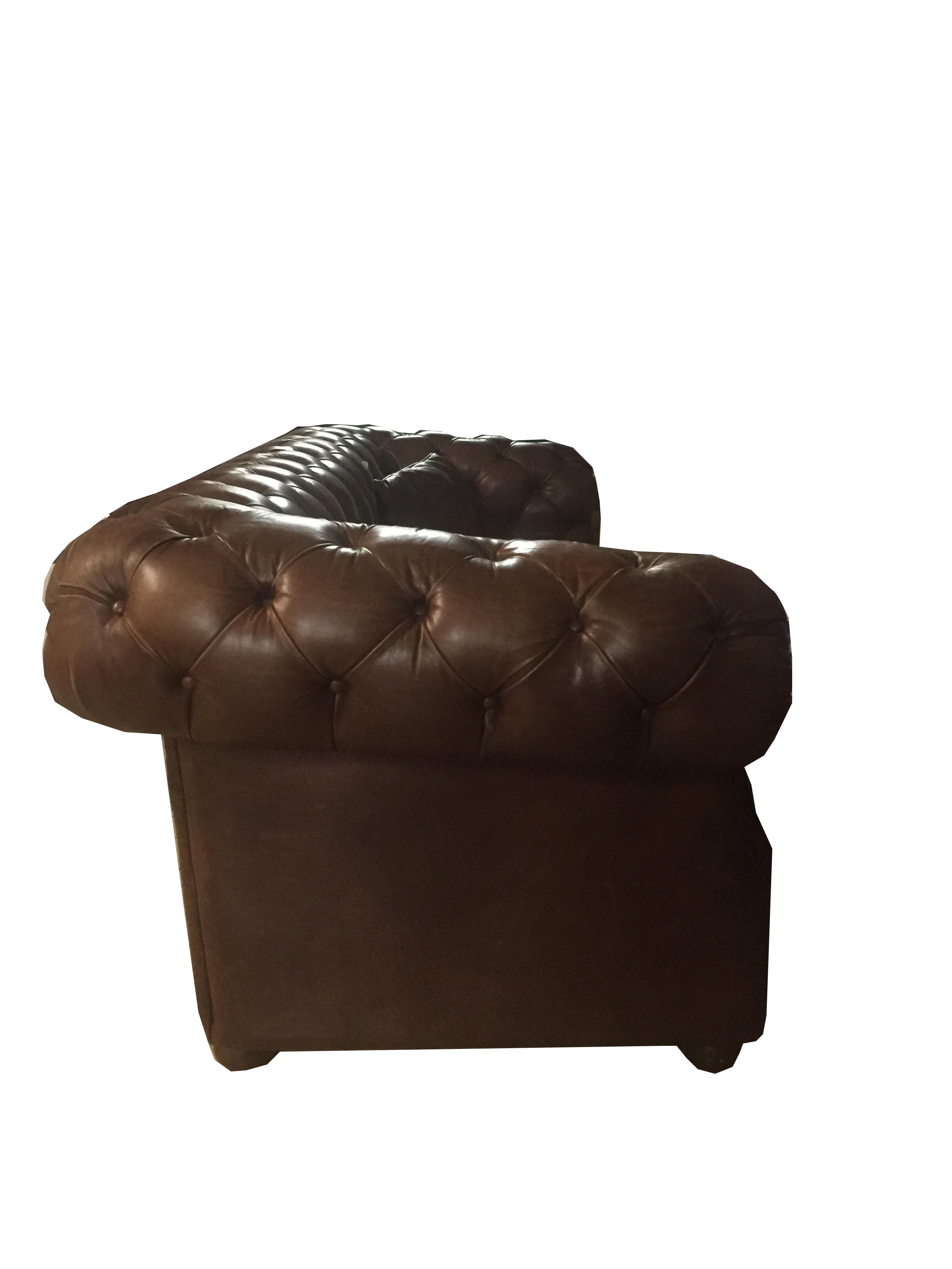 Chesterfield style sofa in vintage brown leather