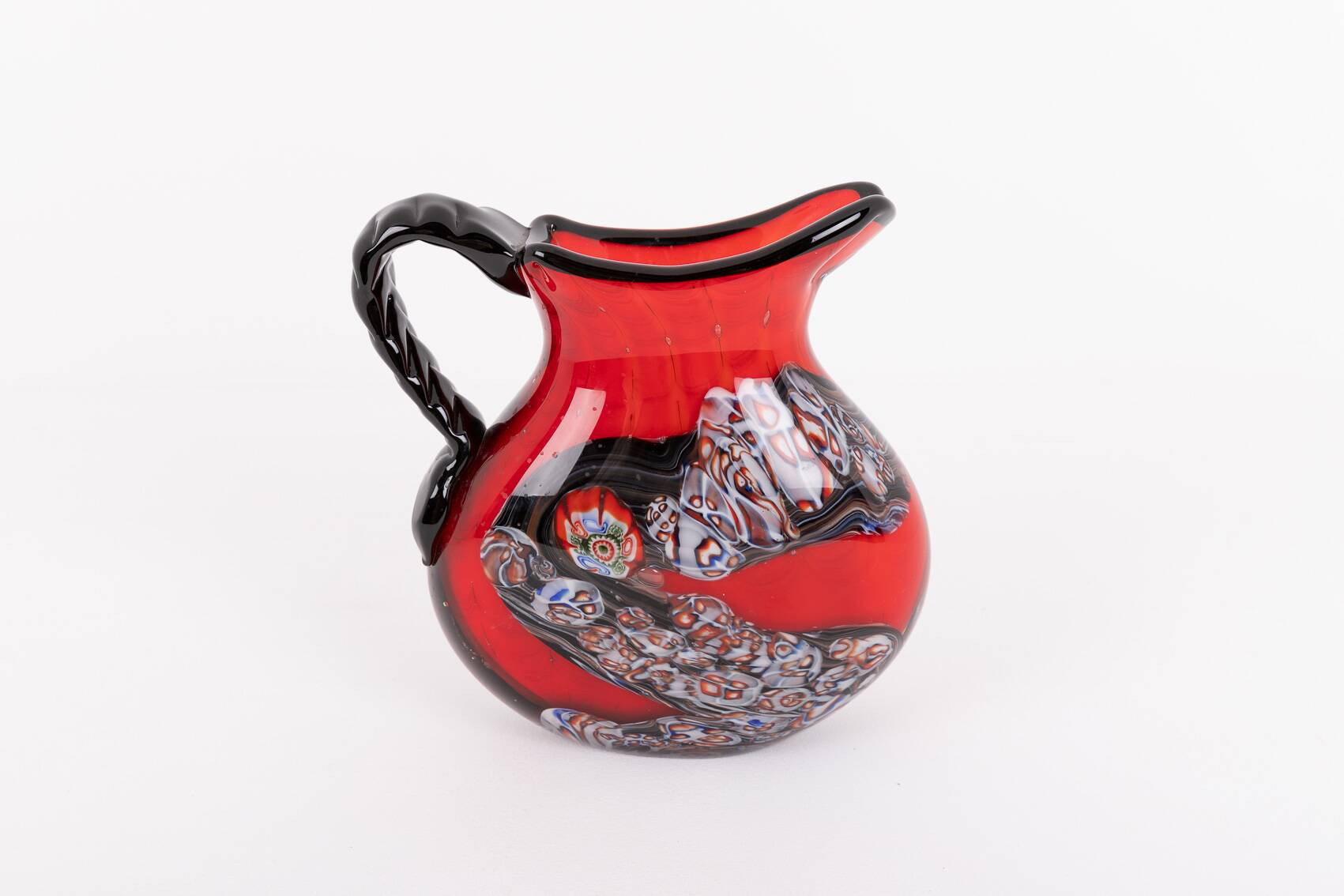 Spectacular Murano glass pitcher, Italy 1980’s