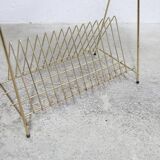 Red vinyl and golden brass server 1960