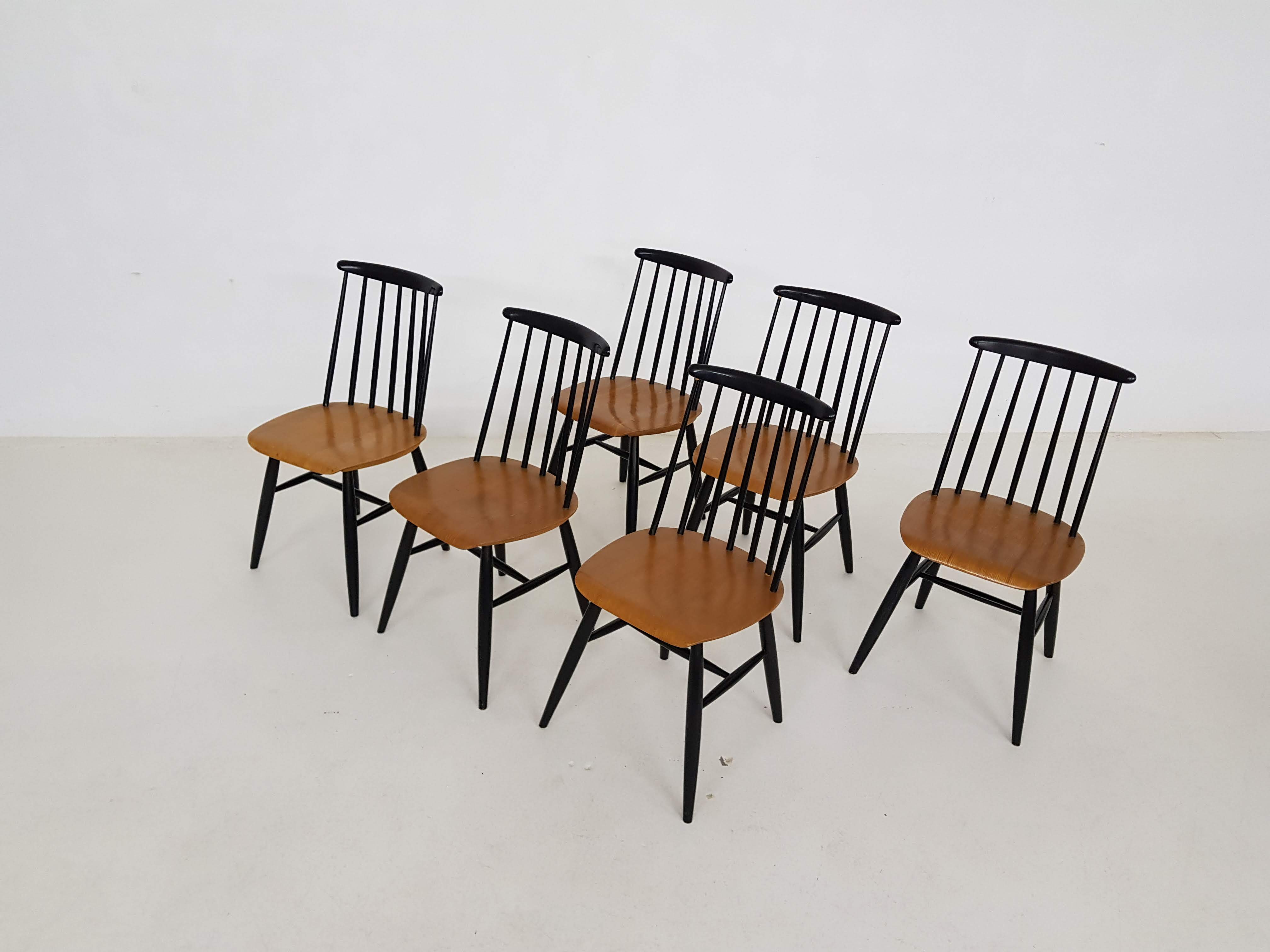 Set of 6 Fanett chairs from Tapiovaara 1970