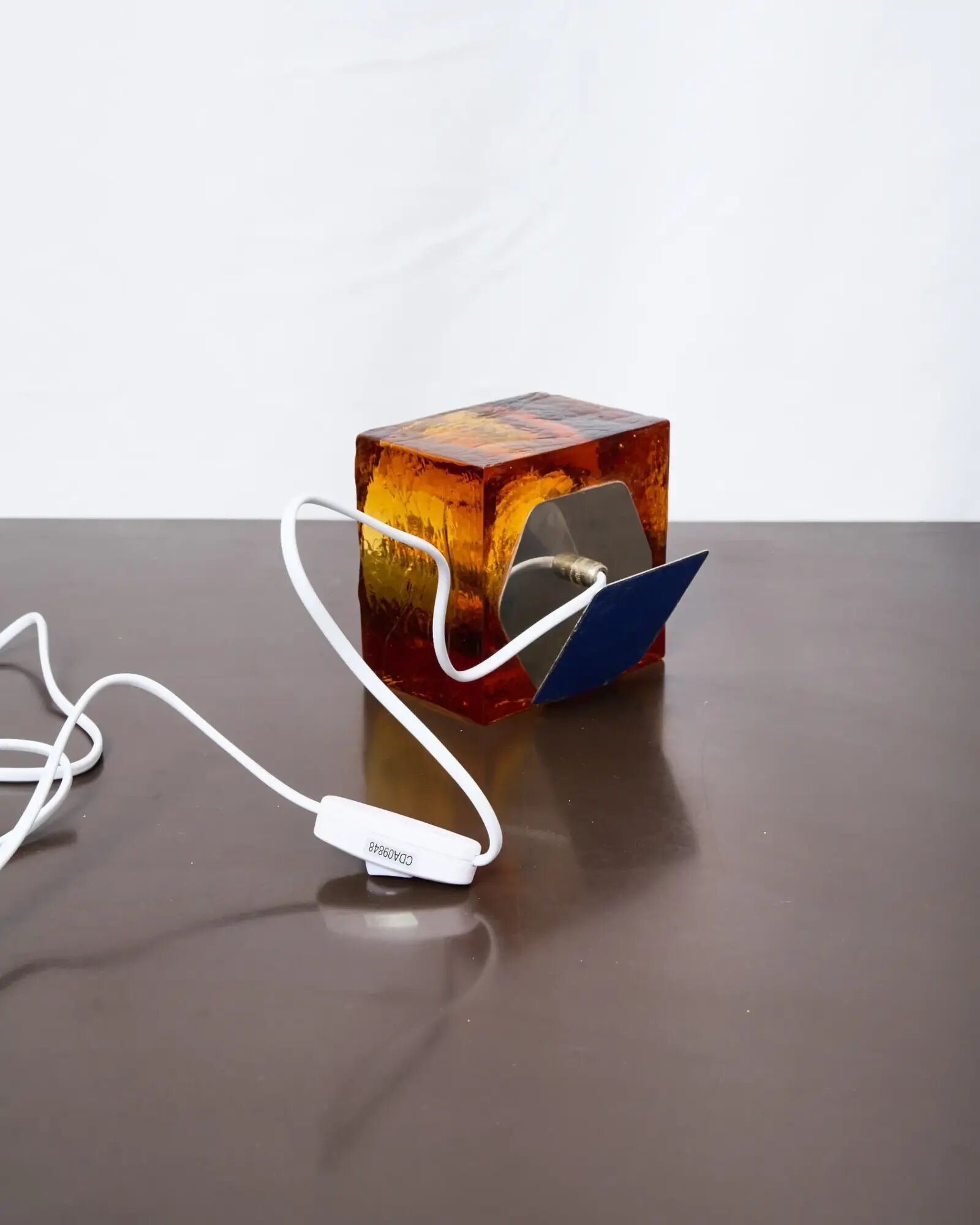 Cubic table lamp "Coca" in Murano glass, Italy, 1970s