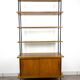 1950s wooden and metal bookshelf shelf