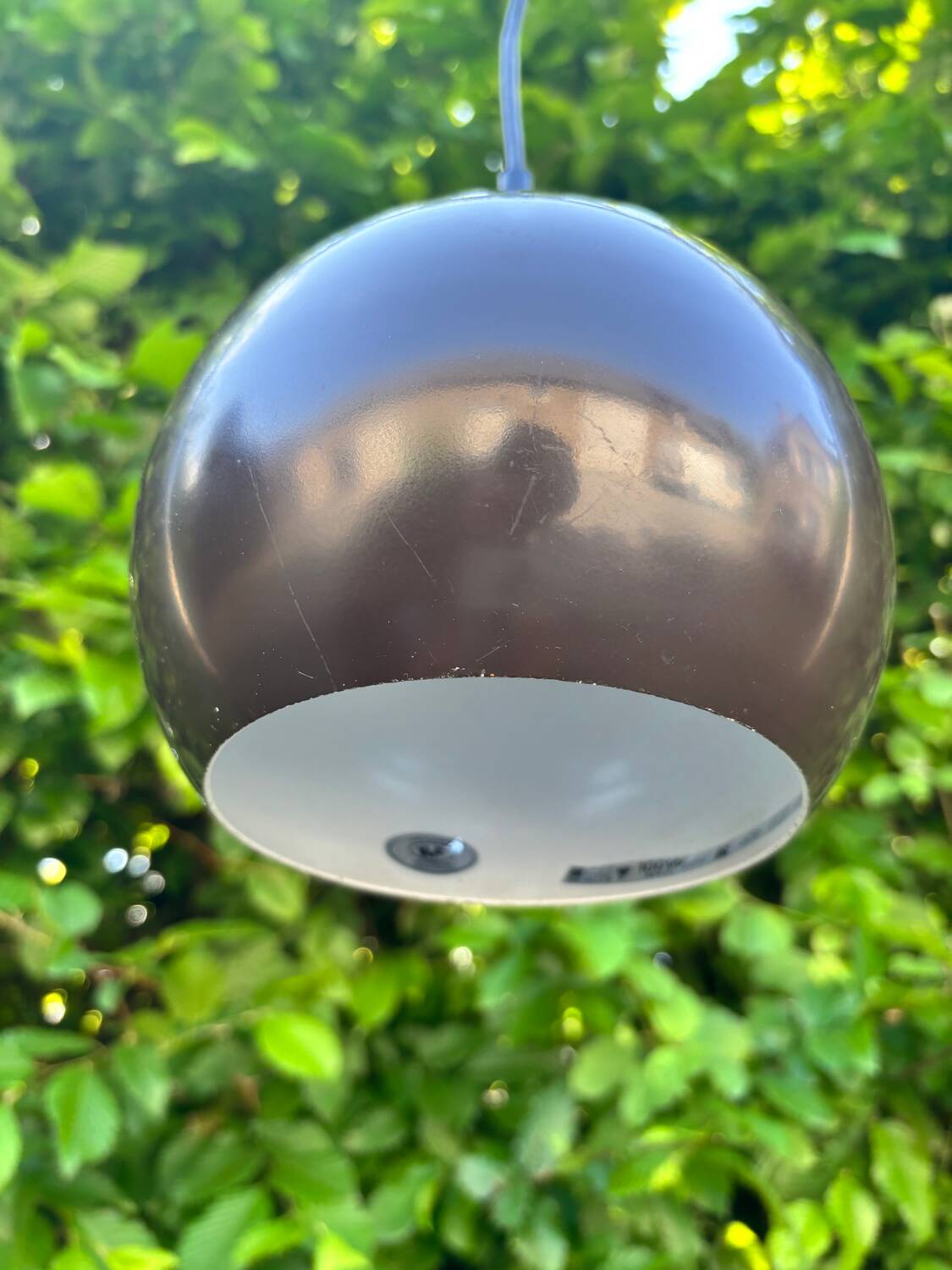 Brown metal eyeball pendant light by LITA vintage 1970